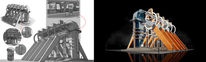 复古未来主义建筑3D模型（blend格式） Kitbash3D – AtomPunk