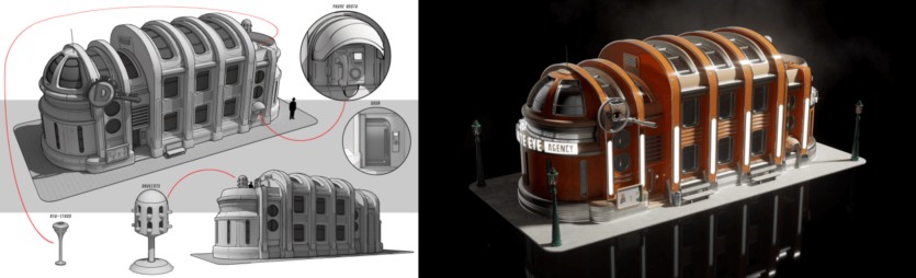 复古未来主义建筑3D模型（blend格式） Kitbash3D – AtomPunk