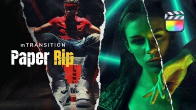52个创意纸张撕裂转场过渡预设 MotionVFX – mTransition Paper Rip