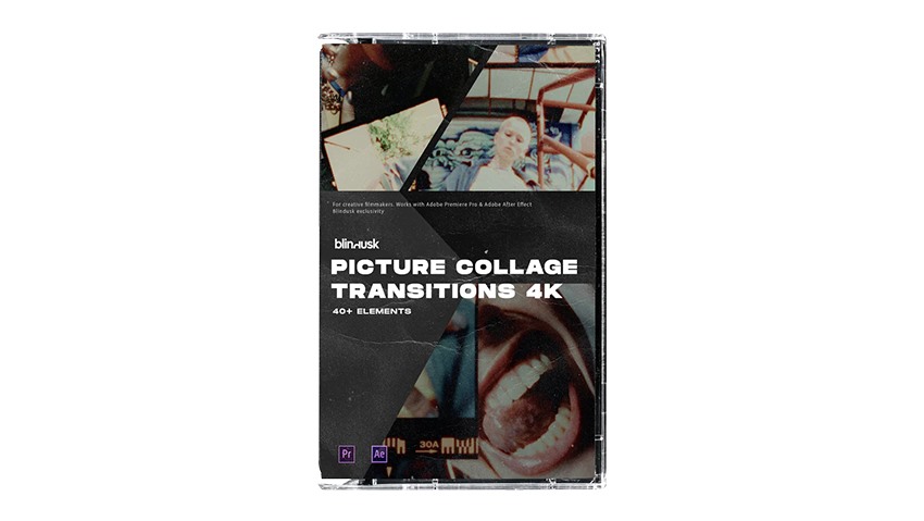 40个复古宝丽来电影胶片帧图片拼贴转场+音效 Blindusk – Picture Collage Transitions