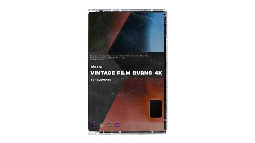 61款复古老式电影胶片灼烧效果叠加动态4K视频素材 Blindusk – Vintage Film Burns