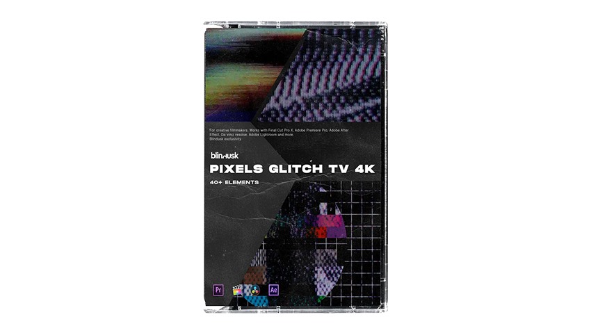 37个老式电视像素故障转场过渡+音效 Blindusk - Pixels Glitch TV