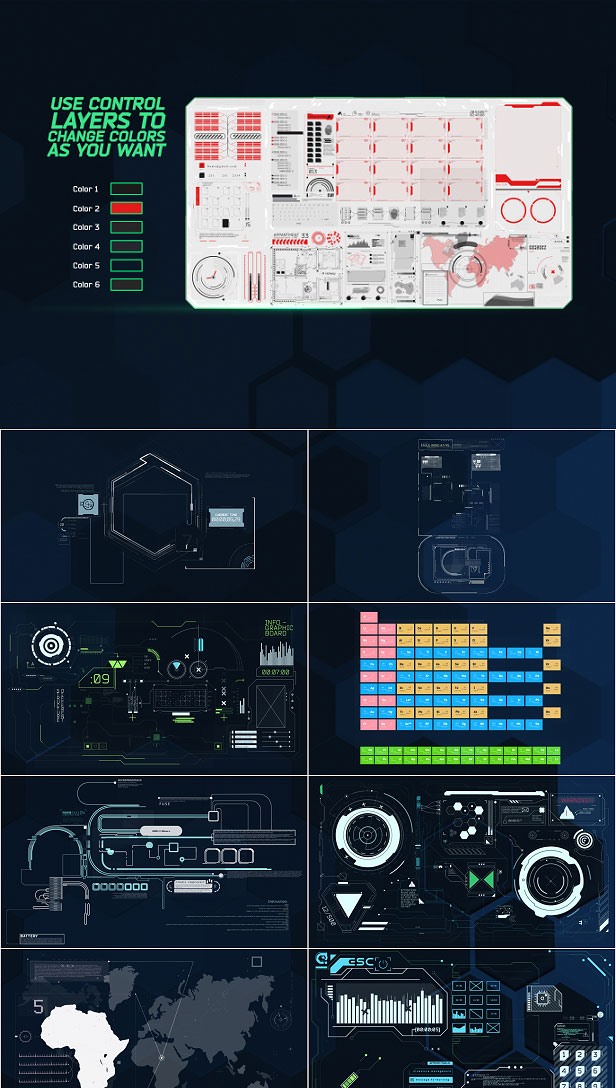 科技感UI用户界面动画 Videohive - HUD Pack Part 1