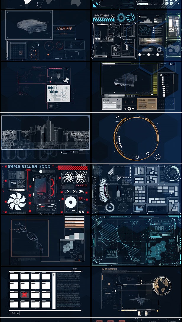 科技感UI用户界面动画 Videohive - HUD Pack Part 1