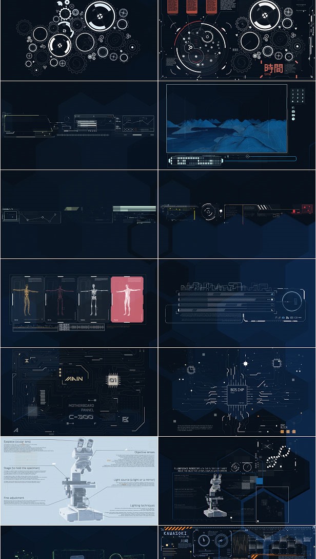 科技感UI用户界面动画 Videohive - HUD Pack Part 1