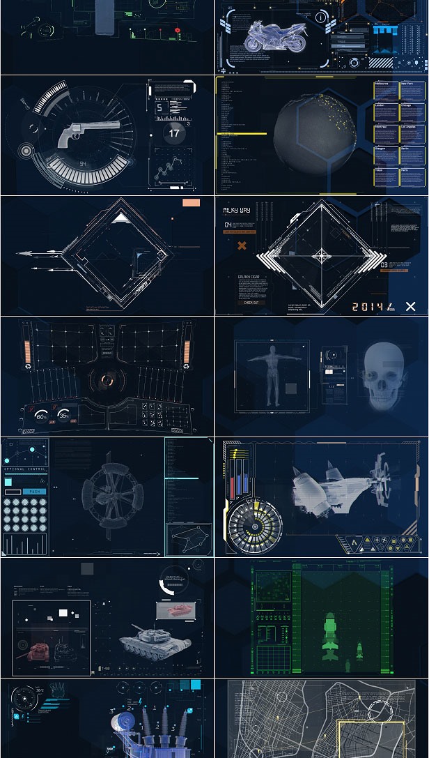 科技感UI用户界面动画 Videohive - HUD Pack Part 1