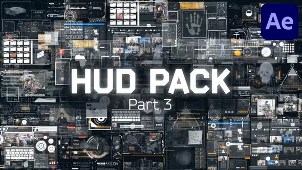 AE模板 - 科技感UI用户界面动画 Videohive - HUD Pack Part 3
