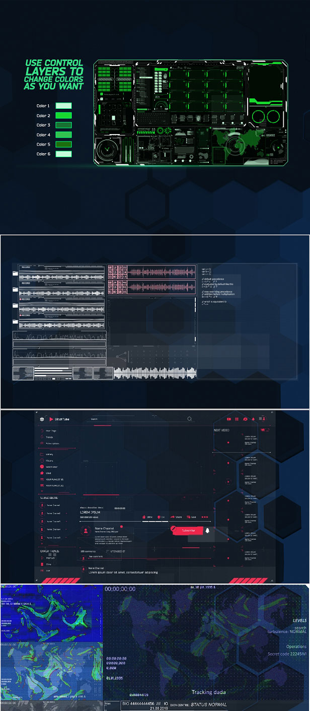 AE模板 - 科技感UI用户界面动画 Videohive - HUD Pack Part 4