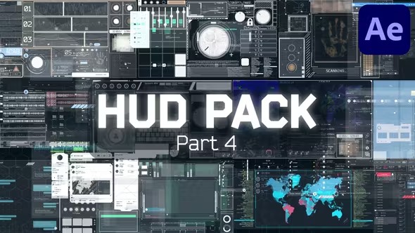 AE模板 - 科技感UI用户界面动画 Videohive - HUD Pack Part 4