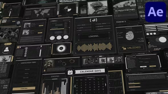 AE模板 - 科技感UI用户界面动画 Videohive - HUD Pack Part 5