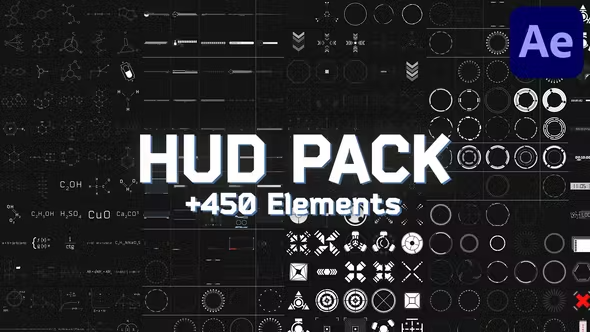 AE模板 - 科技感UI用户界面动画 Videohive - HUD Pack Part 6