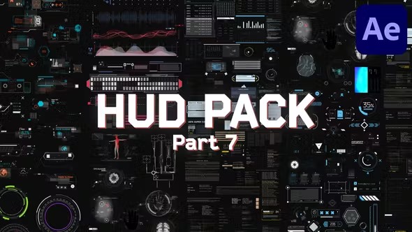 AE模板 - 科技感UI用户界面动画 Videohive - HUD Pack Part 7
