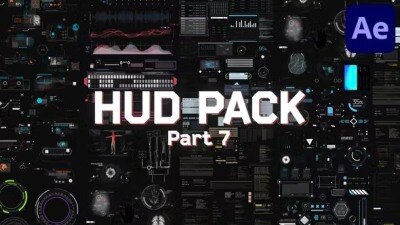 AE模板 – 科技感UI用户界面动画 Videohive – HUD Pack Part 7