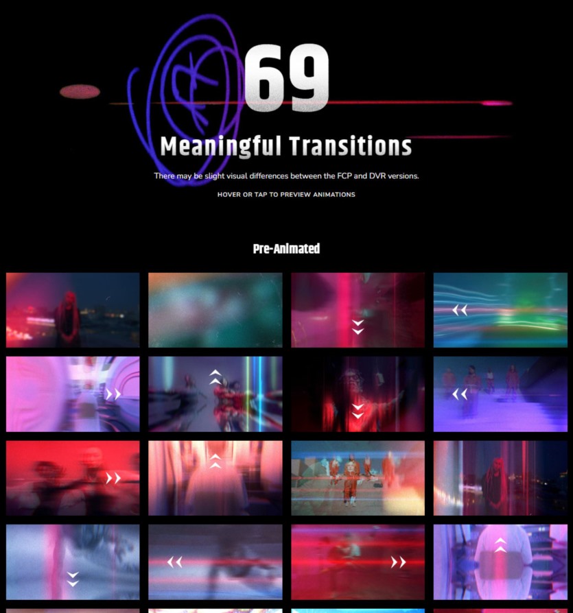 69种电影划痕噪点扭曲变形拉伸视频转场过渡预设 MotionVFX - mTransition Noise