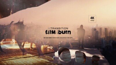 30种电影胶片灼烧溶解失真遮罩转场预设 MotionVFX – mTransition Film Burn