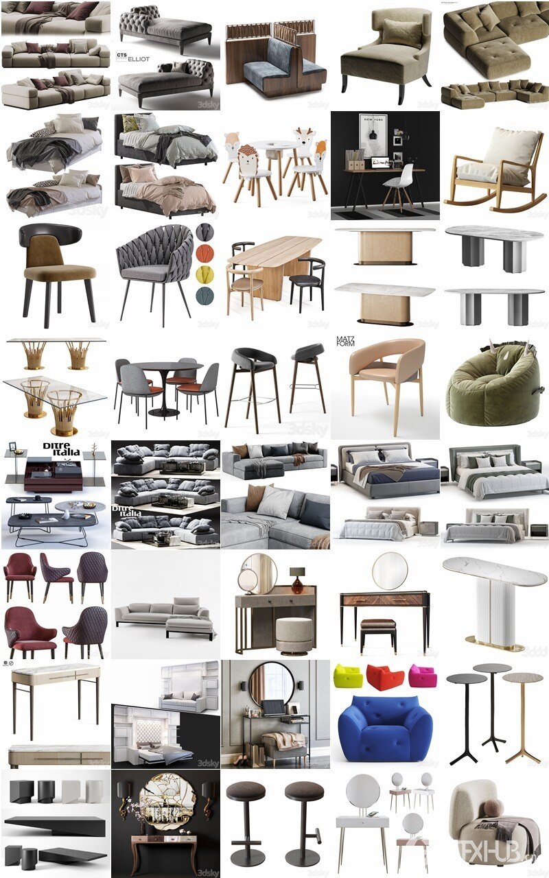 3dsky Pro 2023年10月3D模型合辑第三季 | 115套 | 4.88GB