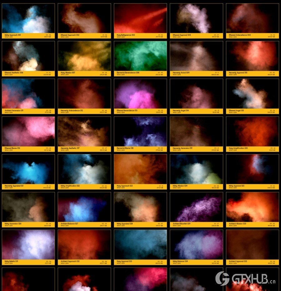 114个彩色烟雾气体弥漫气氛渲染动画 V21: Atmospheric Backgrounds