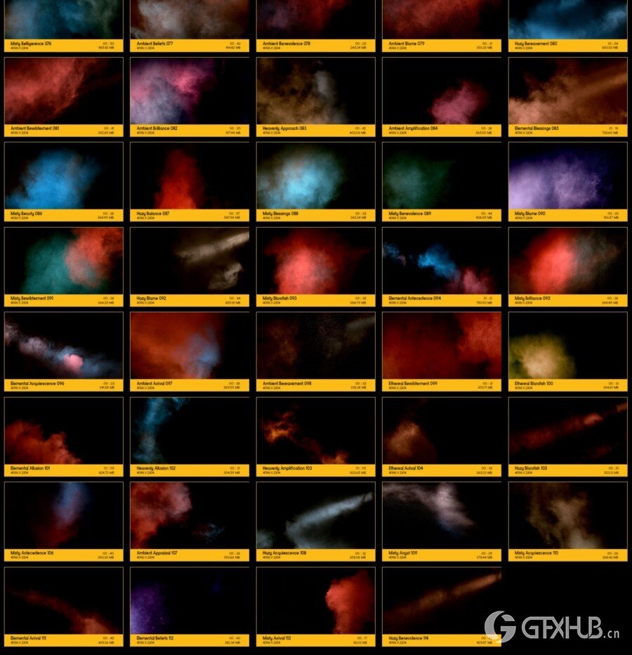 114个彩色烟雾气体弥漫气氛渲染动画 V21: Atmospheric Backgrounds