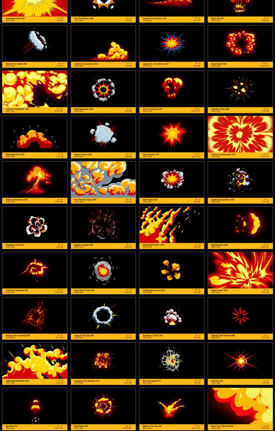 150个动漫卡通烟雾爆炸MG动画特效+AE工程 V26: Comic Explosions