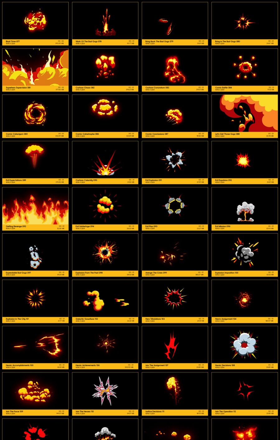 150个动漫卡通烟雾爆炸MG动画特效+AE工程 V26: Comic Explosions