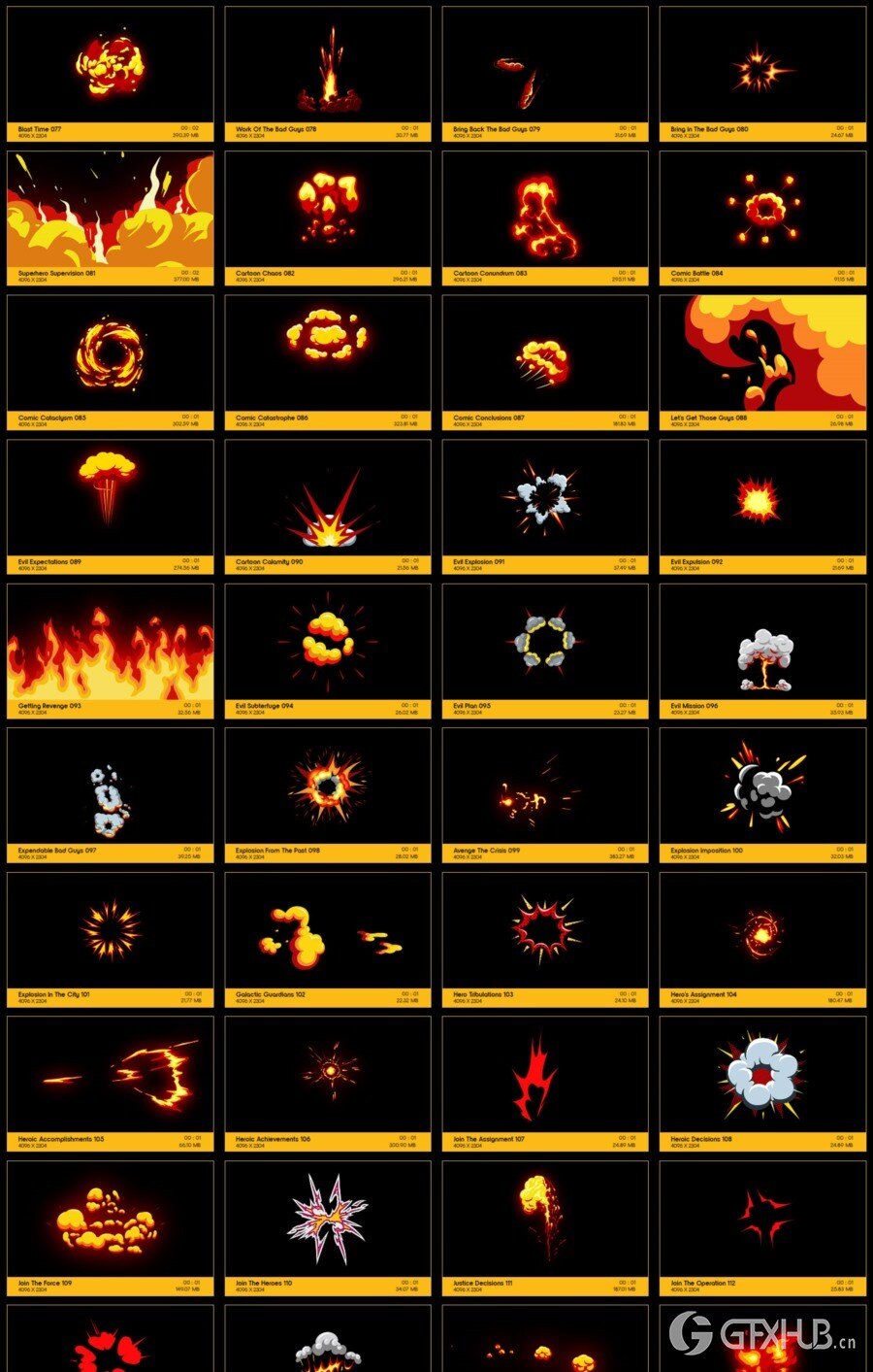 150个动漫卡通烟雾爆炸MG动画特效+AE工程 V26: Comic Explosions