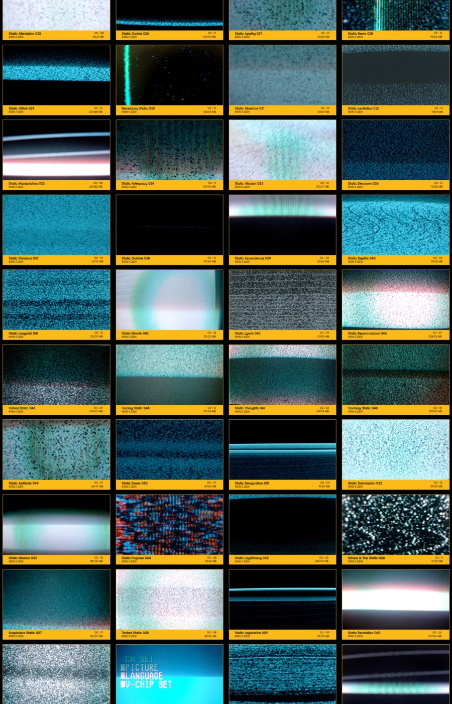 173个信号故障干扰电视雪花闪烁失真特效动画 V27: Static Signals