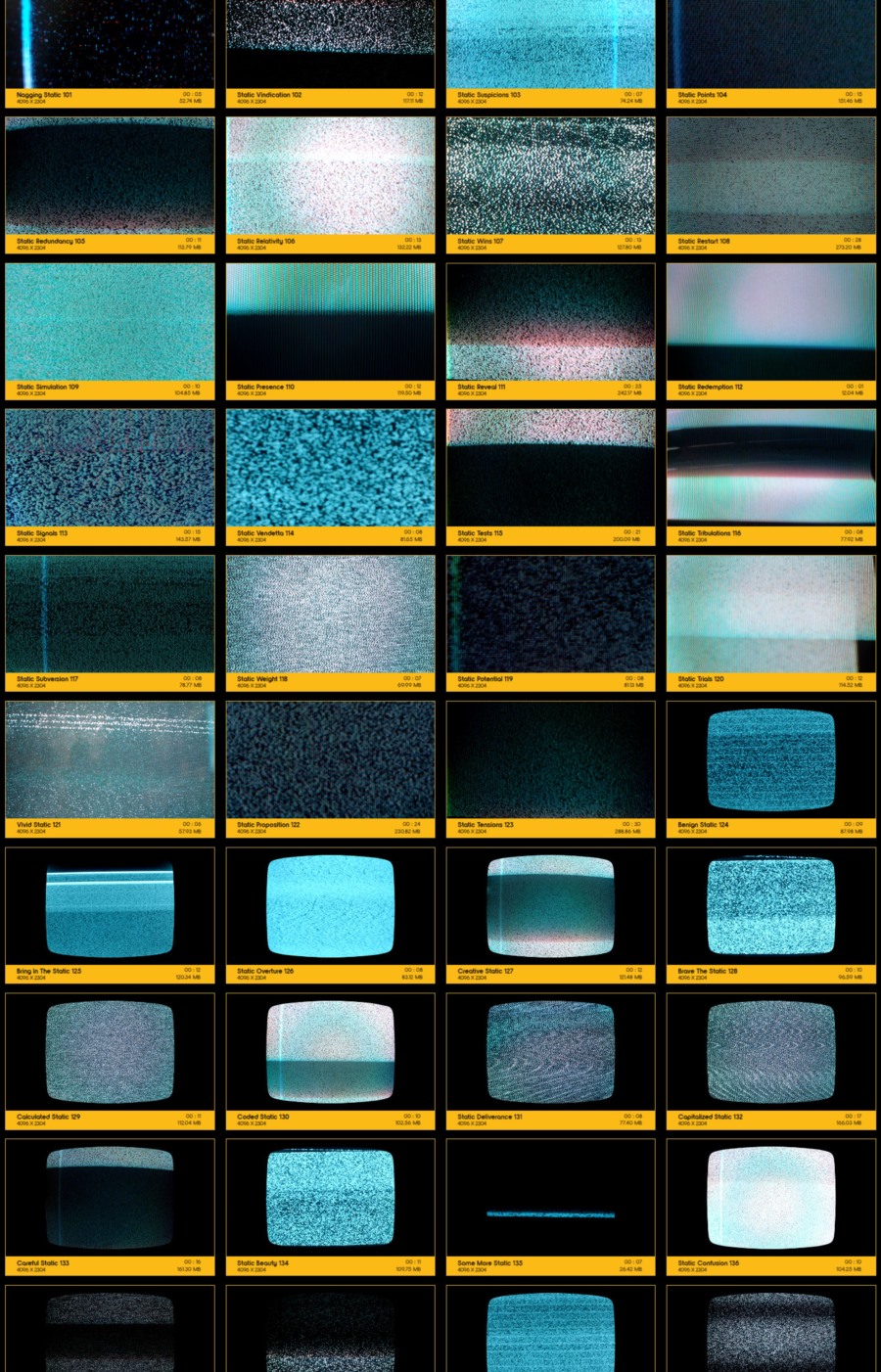 173个信号故障干扰电视雪花闪烁失真特效动画 V27: Static Signals