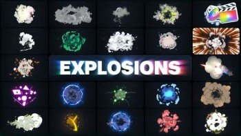 88种卡通爆炸特效动画元素 Advanced Explosions Pack for FCPX 23-44