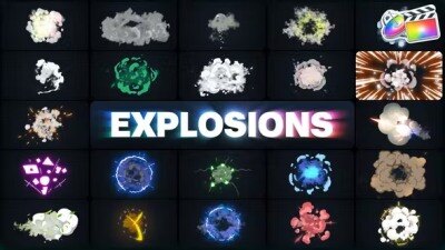 88种卡通爆炸特效动画元素 Advanced Explosions Pack for FCPX 23-44