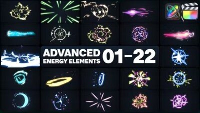 71组能量特效卡通MG动画元素 Advanced Energy Elements for FCPX 01-22