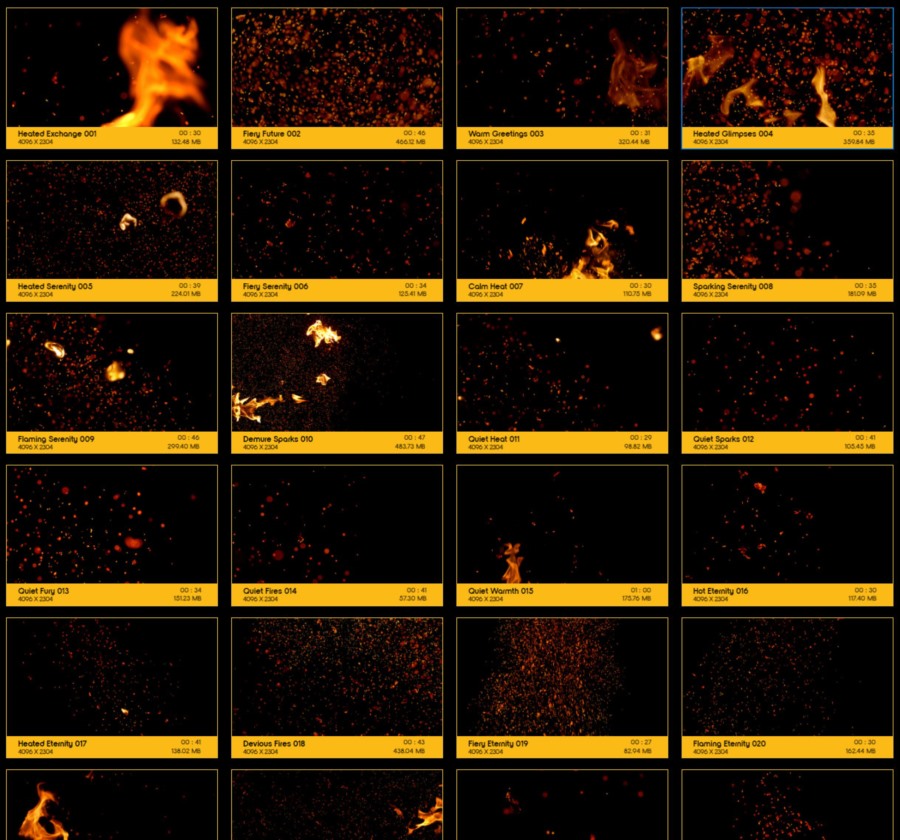 4K88组燃烧火焰火花漂浮粒子动画特效合成视频素材 V35: Floating Embers