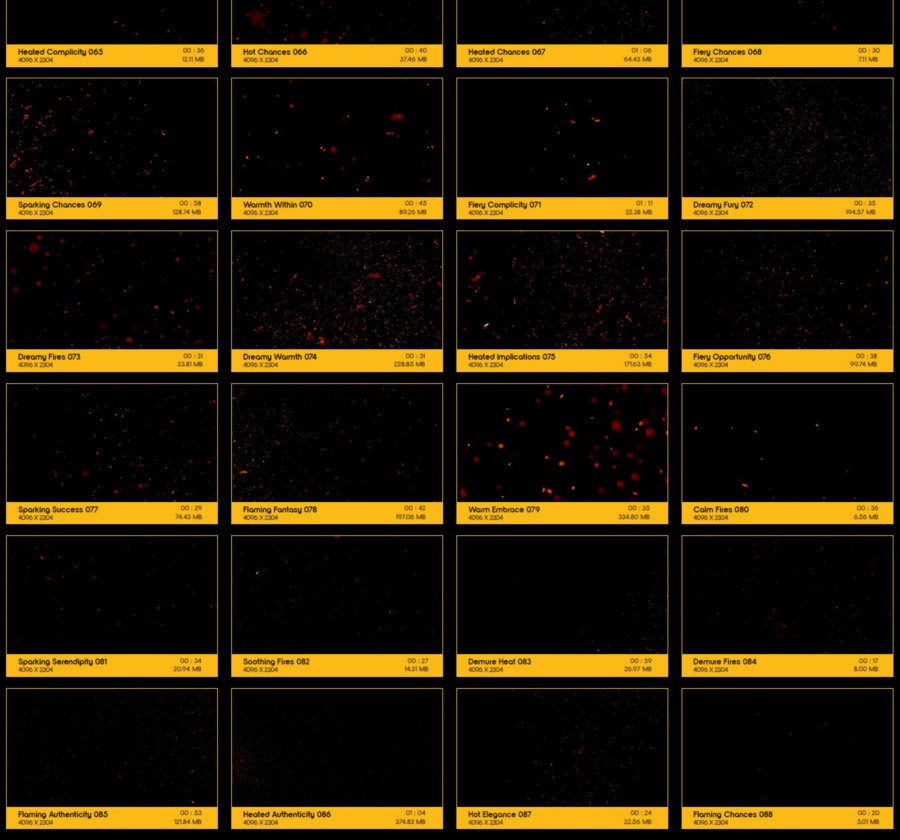 4K88组燃烧火焰火花漂浮粒子动画特效合成视频素材 V35: Floating Embers