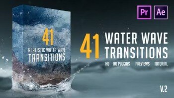 41个逼真的水花泡沫海浪转场波浪水波过渡 Realistic Water Wave Transitions Pack