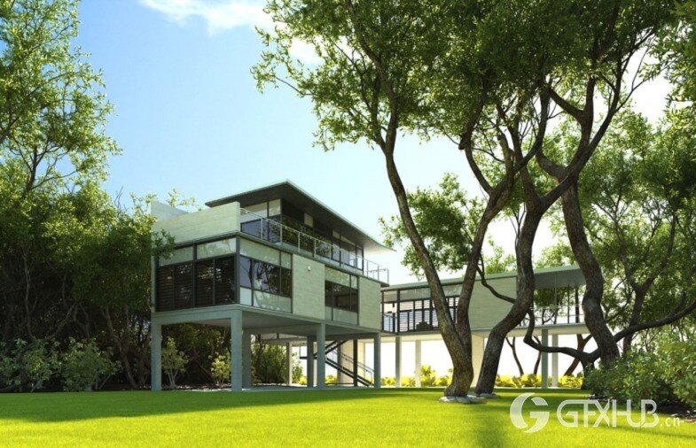 10个高精度建筑3D模型场景 Evermotion - Archexteriors vol.3