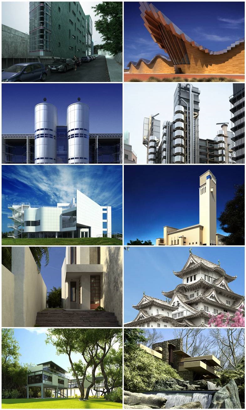 10个高精度建筑3D模型场景 Evermotion - Archexteriors vol.3