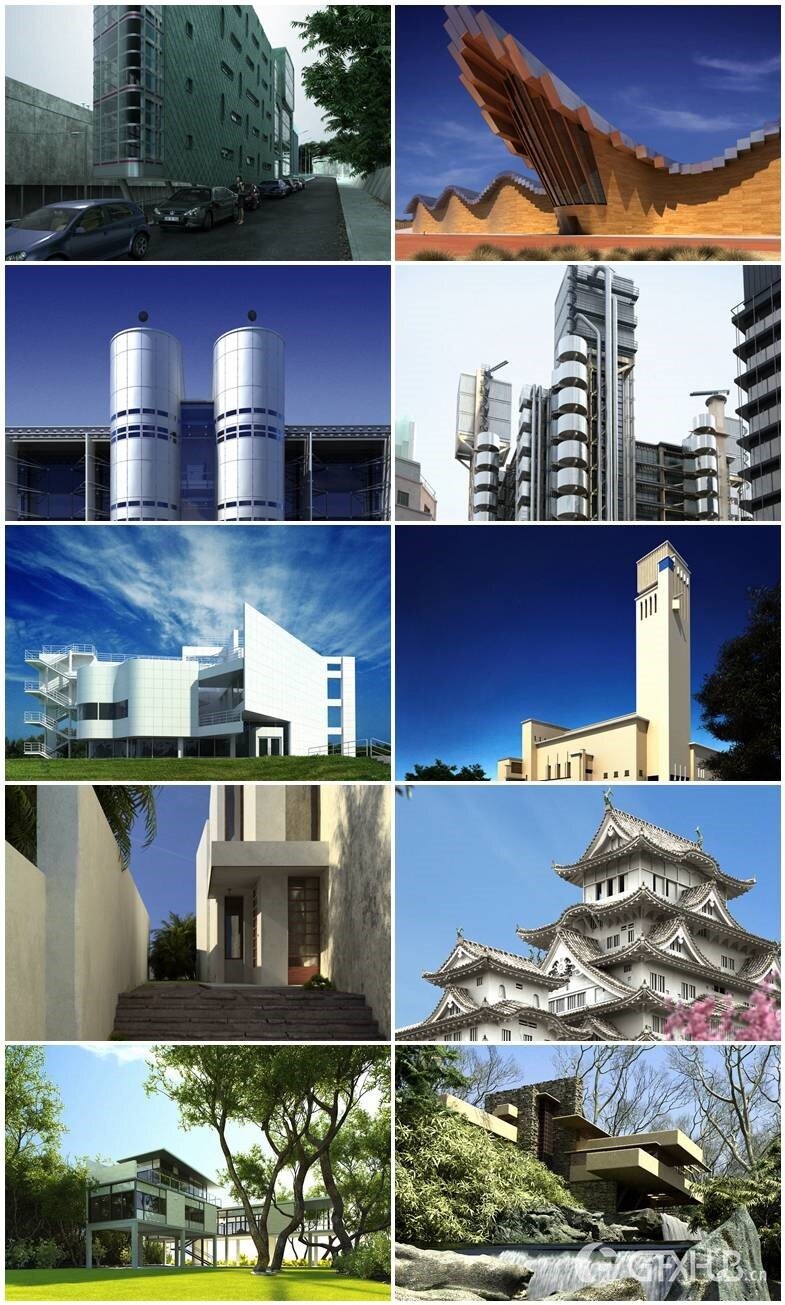 10个高精度建筑3D模型场景 Evermotion - Archexteriors vol.3