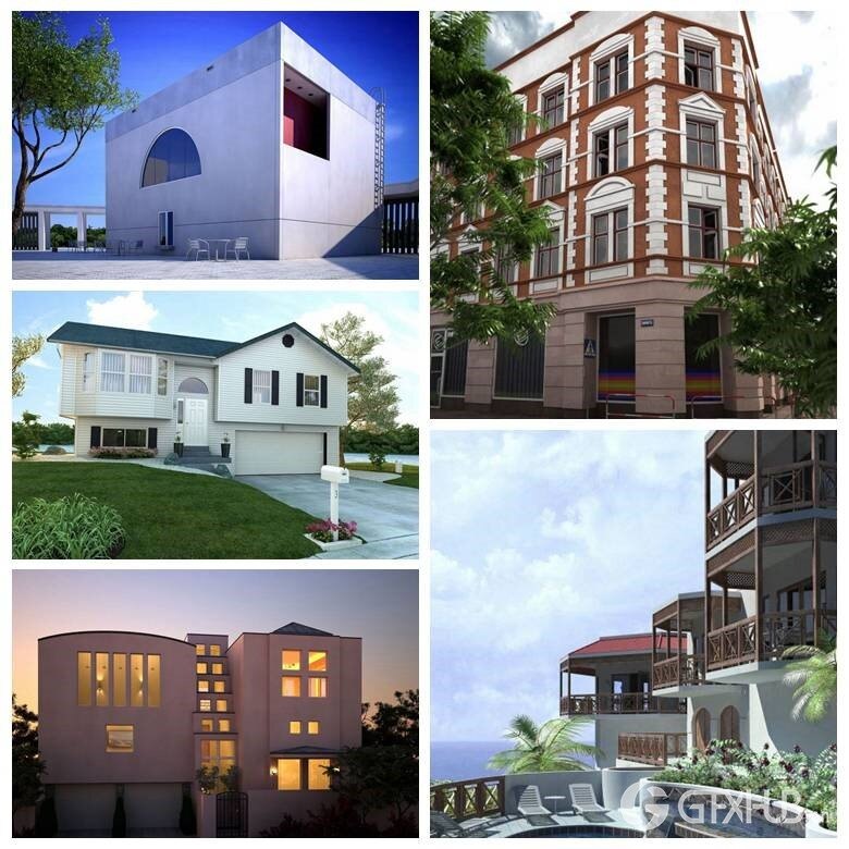 10个高精度建筑别墅3D模型场景 Evermotion - Archexteriors vol.4