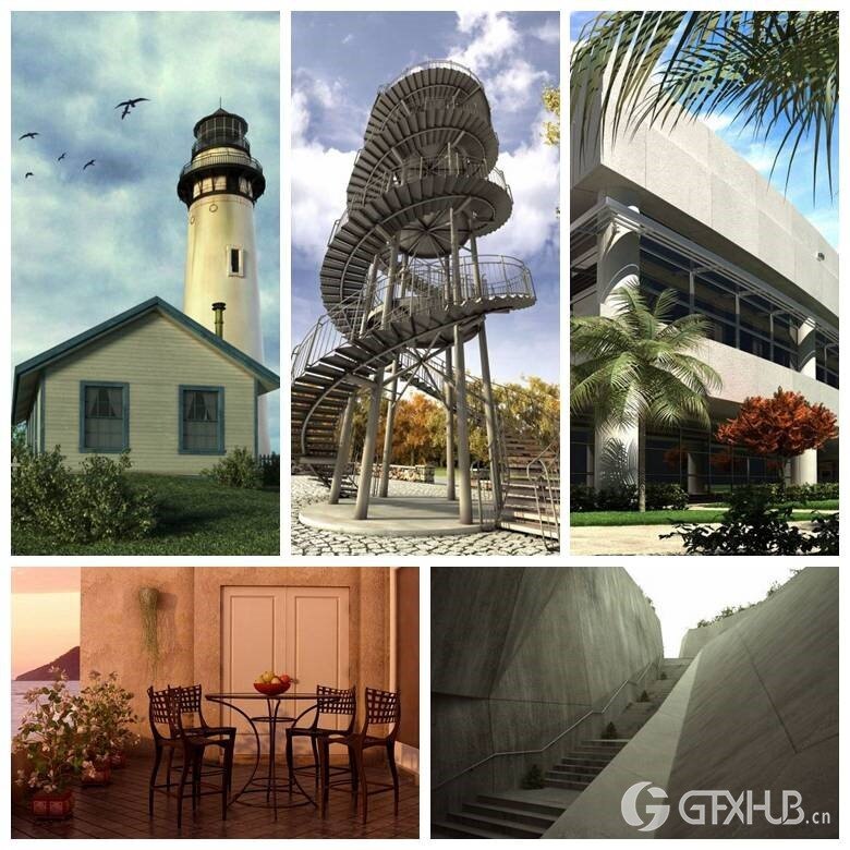 10个高精度建筑别墅3D模型场景 Evermotion - Archexteriors vol.4