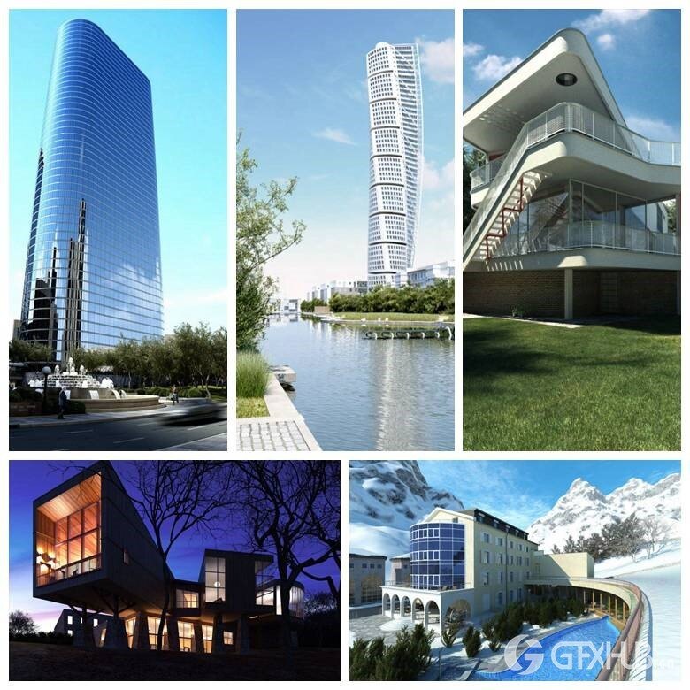 10个高精度高层建筑会所3D模型场景 Evermotion - Archexteriors vol.5