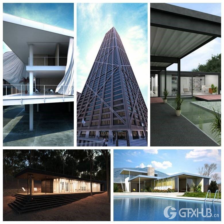 10个高精度高层建筑会所3D模型场景 Evermotion - Archexteriors vol.5