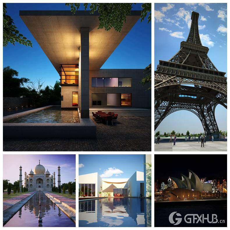 10个地标性建筑高层建筑别墅3D模型场景 Evermotion - Archexteriors vol.6