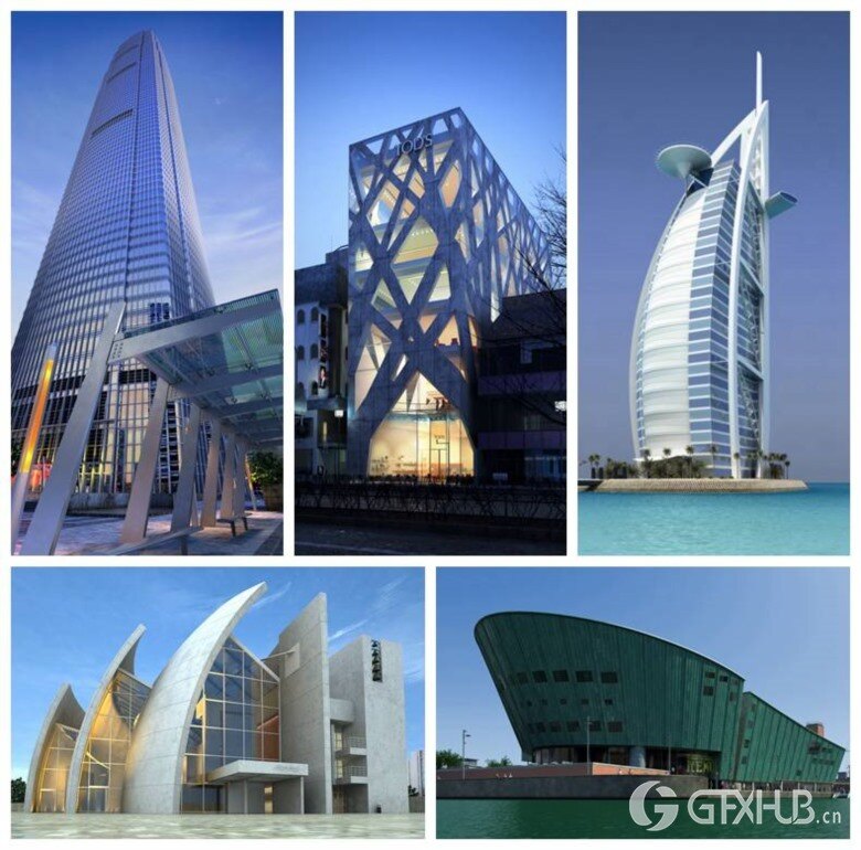 10个地标性建筑高层建筑别墅3D模型场景 Evermotion - Archexteriors vol.7