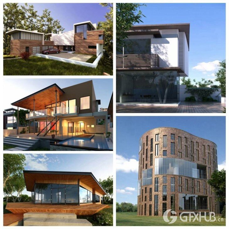 10个高层建筑别墅3D模型场景 Evermotion - Archexteriors vol.10