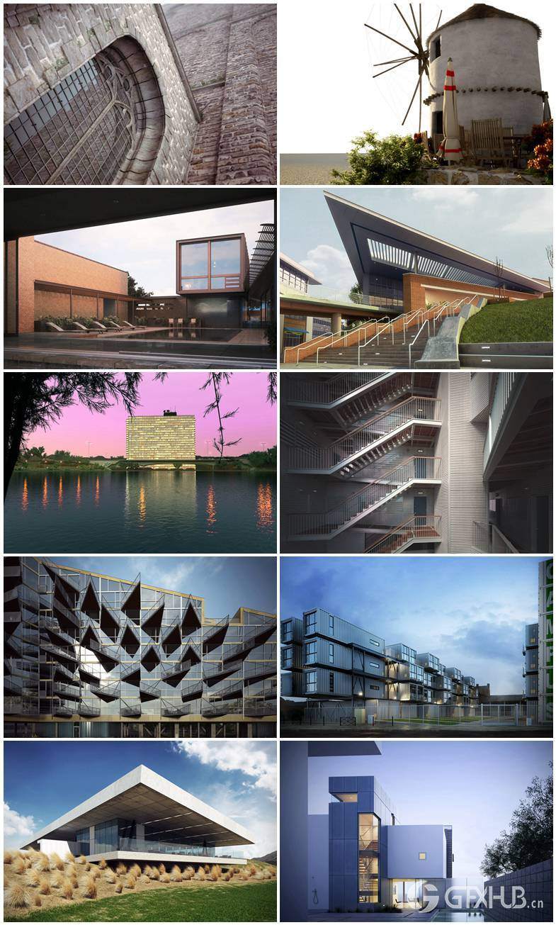 10个高质量建筑3d模型场景 Evermotion - Archexteriors vol.16