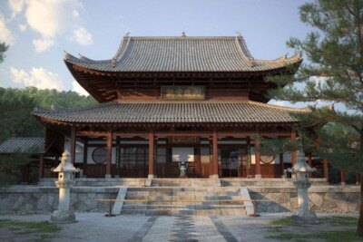 10个高质量亚洲建筑古建大雄宝殿3d模型场景 Evermotion – Archexteriors vol.17