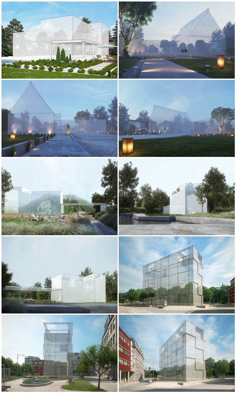 10个建筑体块景观地形3d模型场景 Evermotion - Archexteriors vol.18