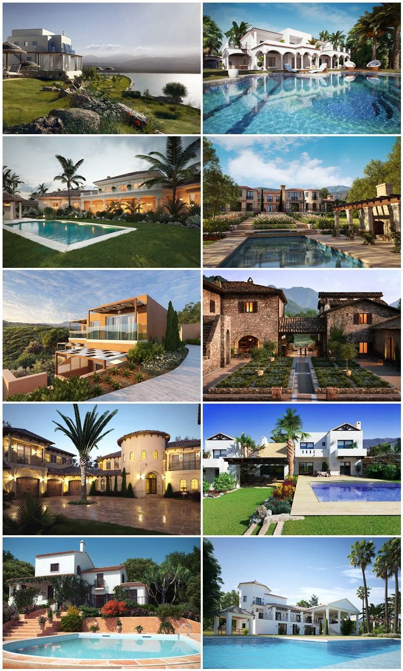 10个高品质豪华别墅3d模型场景 Evermotion - Archexteriors vol.25