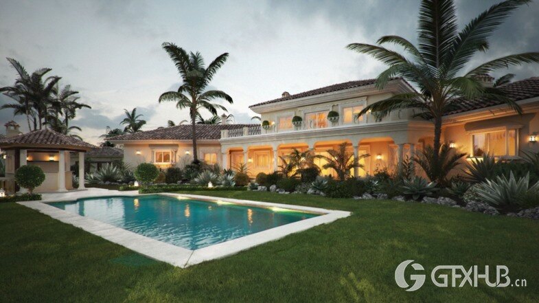 10个高品质豪华别墅3d模型场景 Evermotion - Archexteriors vol.25