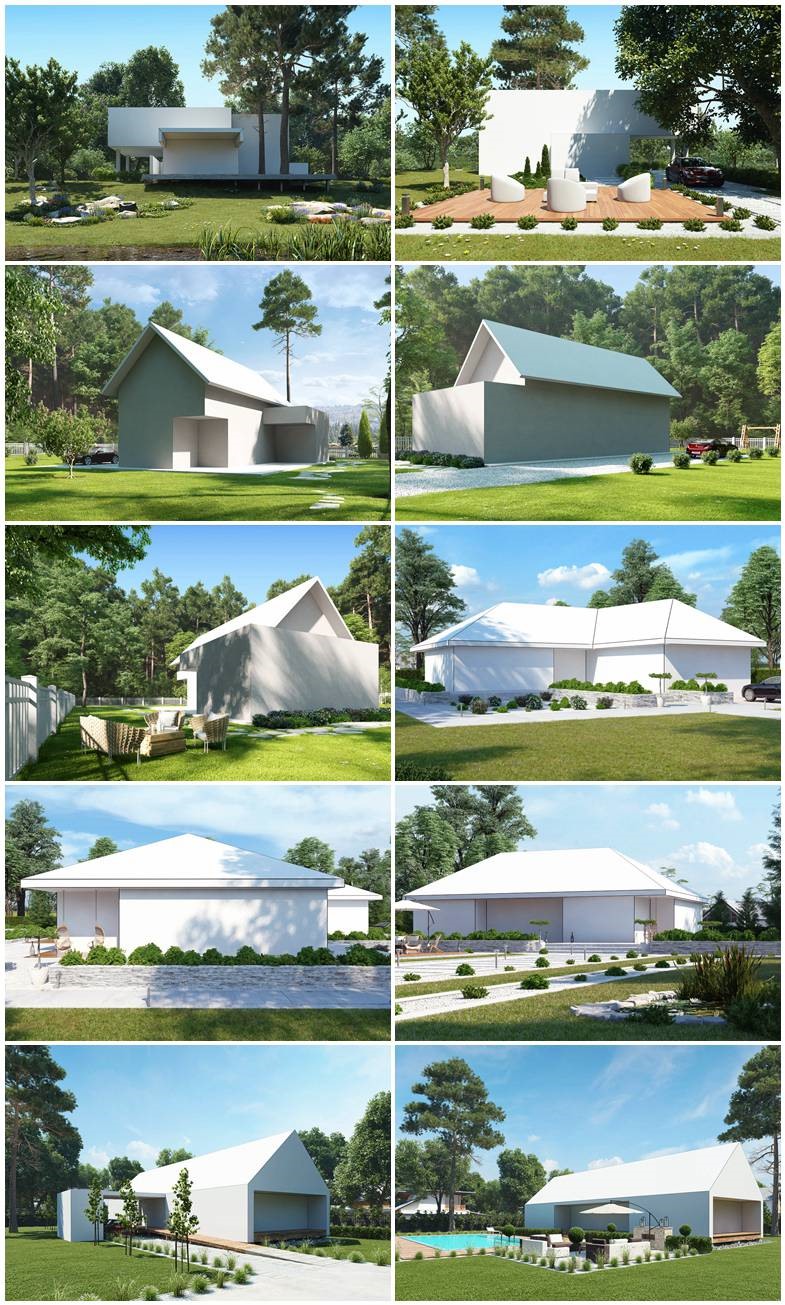 10个建筑体块景观地形3d模型场景 Evermotion - Archexteriors vol.26