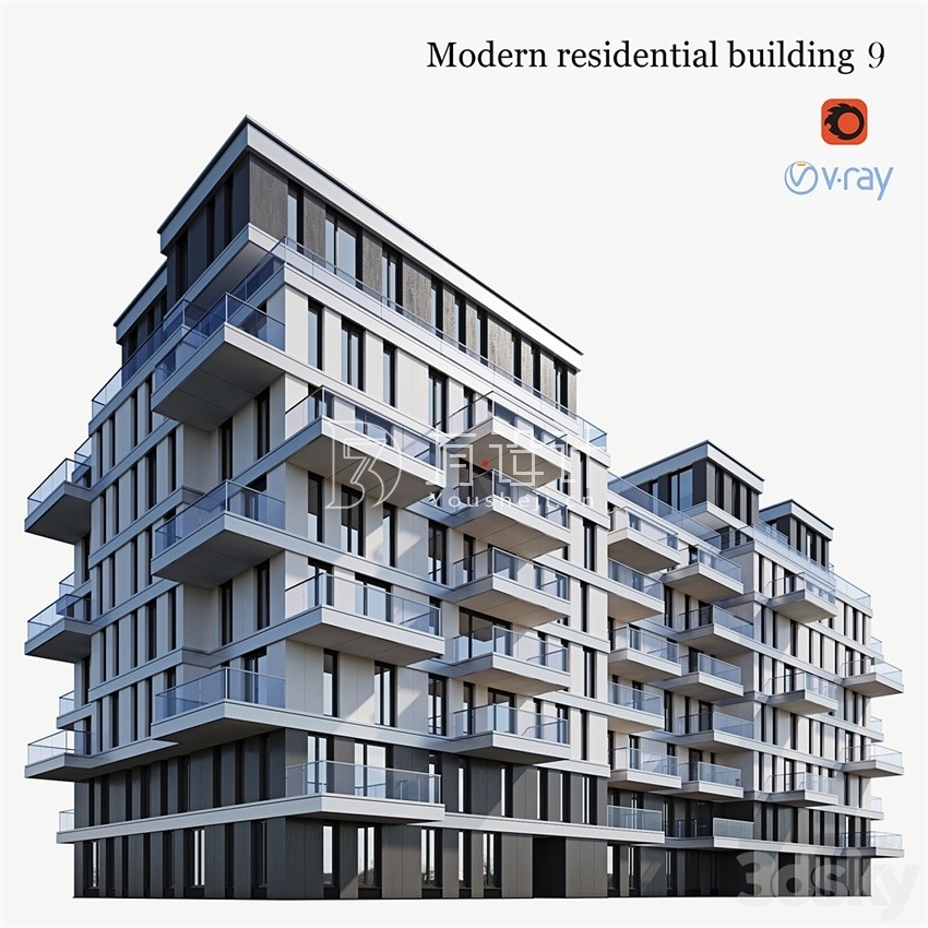 3DSky Pro 20套写字楼住宅楼别墅建筑3D模型合集